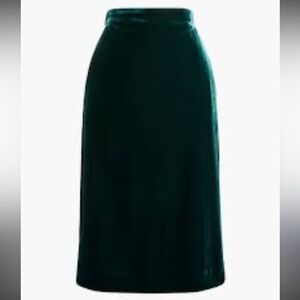 Jcrew factory velvet jade green skirt